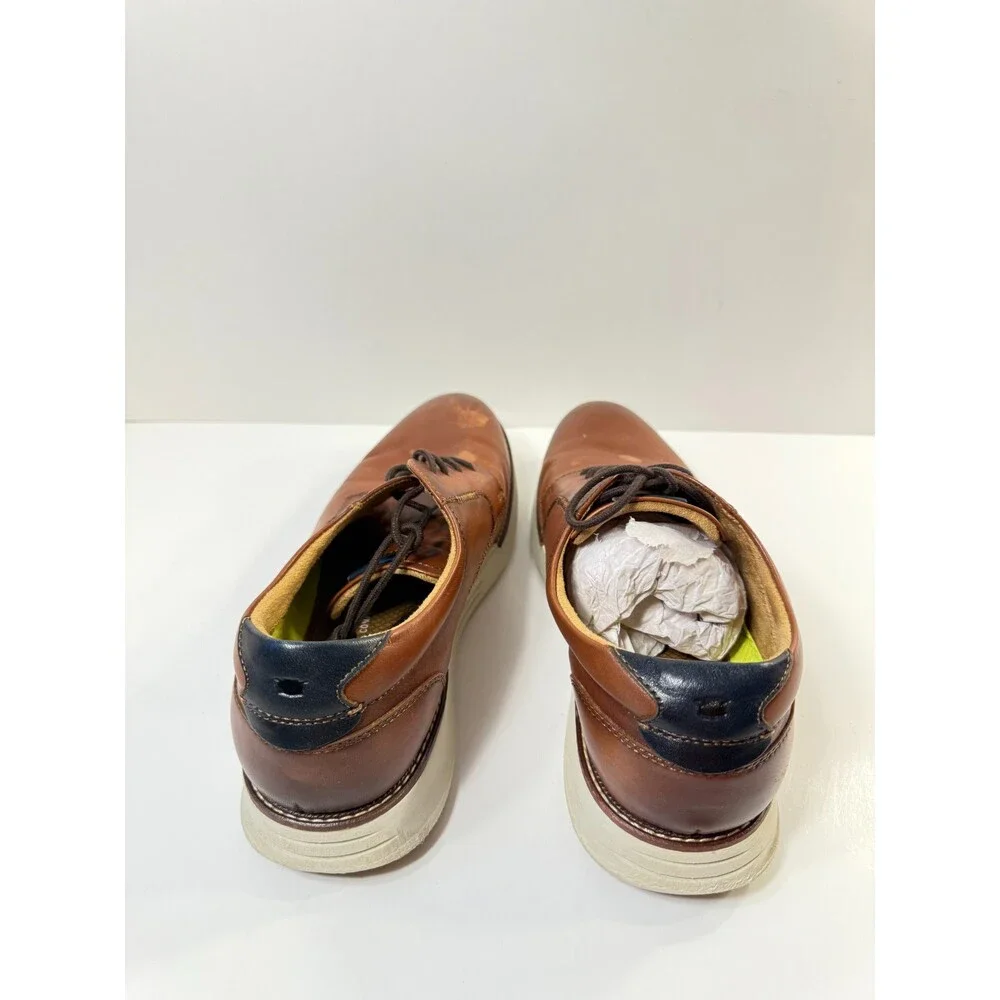 Florsheim Launch Plain Toe Derby Leather Shoes Mens Brown US 10 Wide